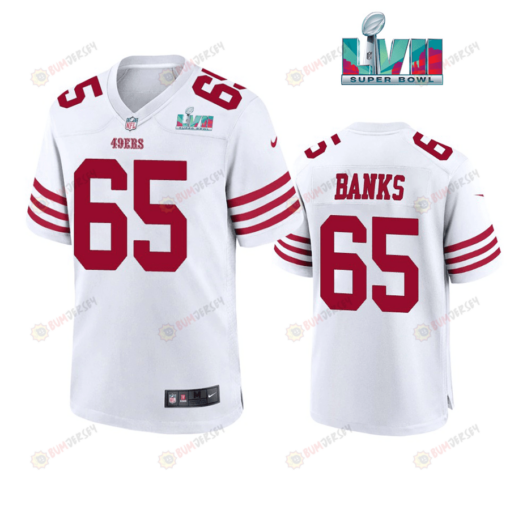 Aaron Banks 65 San Francisco 49Ers Super Bowl LVII Men's Jersey- White