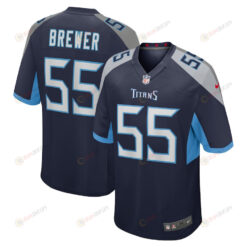 Aaron Brewer Tennessee Titans Game Player Jersey - Navy