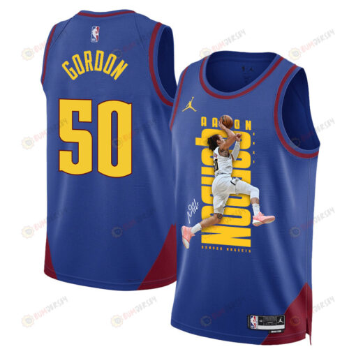 Aaron Gordon 50 Denver Nuggets Slamming Skills 2023 Champions Swingman Jersey - Blue