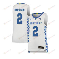Aaron Harrison 2 Kentucky Wildcats Basketball Elite Men Jersey - White