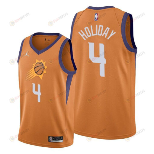 Aaron Holiday 4 Phoenix Suns Statement Edition Orange Jersey 2022 Trade Jersey