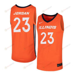 Aaron Jordan 23 Illinois Fighting Illini Elite Basketball Men Jersey - Orange