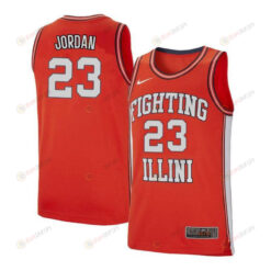 Aaron Jordan 23 Illinois Fighting Illini Retro Elite Basketball Men Jersey - Orange