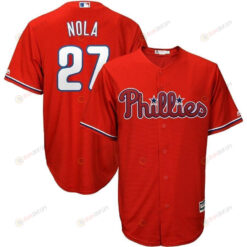 Aaron Nola Philadelphia Phillies Alternate Official Cool Base Player Jersey - Red