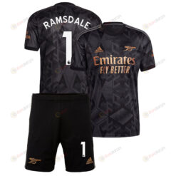 Aaron Ramsdale 1 Arsenal Away Kit 2022 - 2023 Men Jersey - Black
