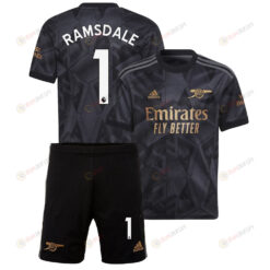 Aaron Ramsdale 1 Arsenal Away Kit 2022 - 2023 Youth Jersey - Black