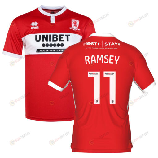 Aaron Ramsey 11 Middlesbrough 2022-23 Home Jersey - Red/White