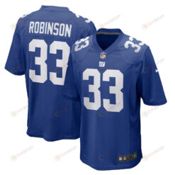 Aaron Robinson 33 New York Giants Game Player Jersey - Royal