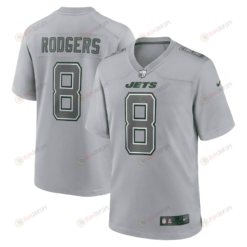 Aaron Rodgers 8 New York Jets Atmosphere Fashion Game Jersey - Men Heather Gray