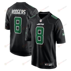 Aaron Rodgers 8 New York Jets Fashion Game Jersey - Men Black