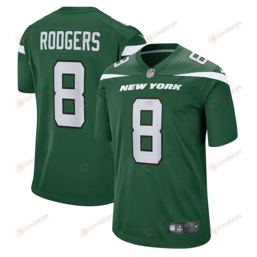 Aaron Rodgers 8 New York Jets Men's Jersey - Gotham Green