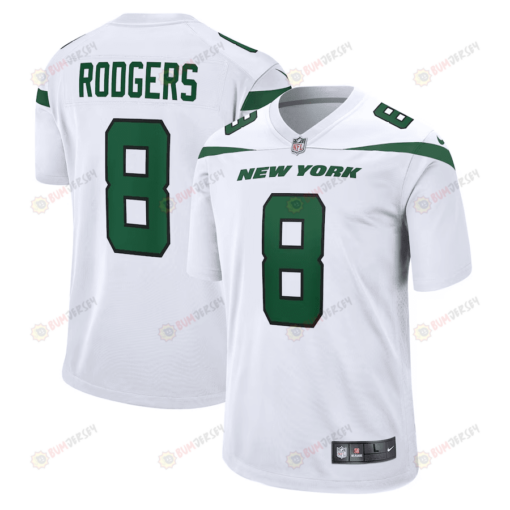 Aaron Rodgers 8 New York Jets Men's Jersey - White