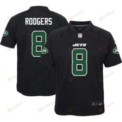 Aaron Rodgers 8 New York Jets Youth Jersey - Black