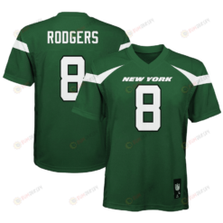 Aaron Rodgers 8 New York Jets Youth Jersey - Gotham Green