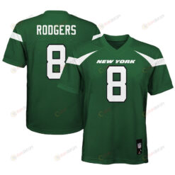 Aaron Rodgers 8 New York Jets Youth Player Jersey - Gotham Green