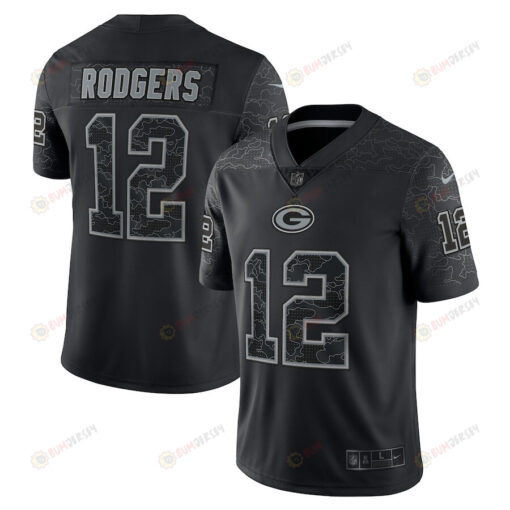 Aaron Rodgers Green Bay Packers RFLCTV Limited Jersey - Black