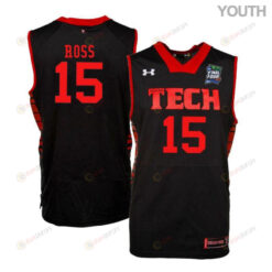 Aaron Ross 15 Texas Tech Red Raiders Basketball Youth Jersey - Black