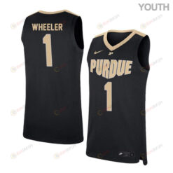 Aaron Wheeler 1 Purdue Boilermakers Elite Basketball Youth Jersey - Black