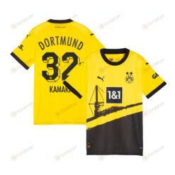 Abdoulaye Kamara 32 Borussia Dortmund 2023/24 Home Men Jersey - Black/Yellow