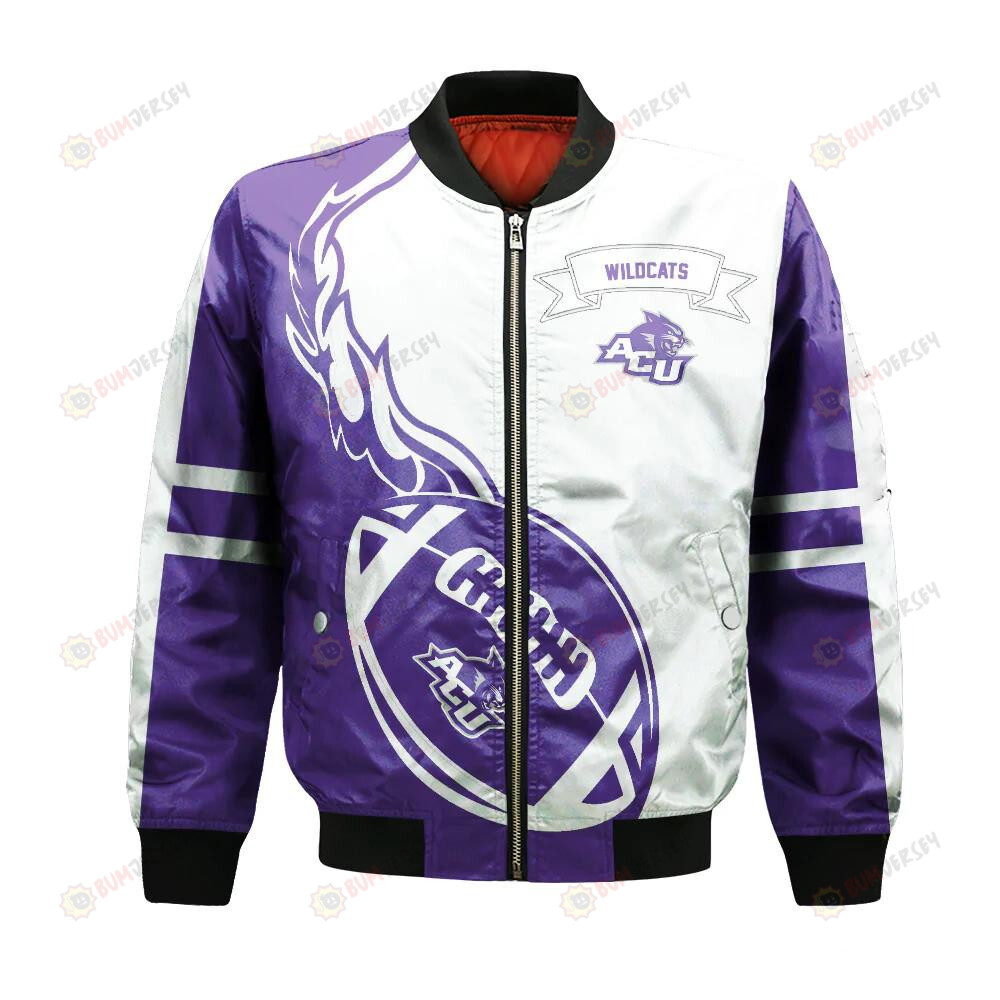 Abilene Christian Wildcats Bomber Jacket 3D Printed Flame Ball Pattern