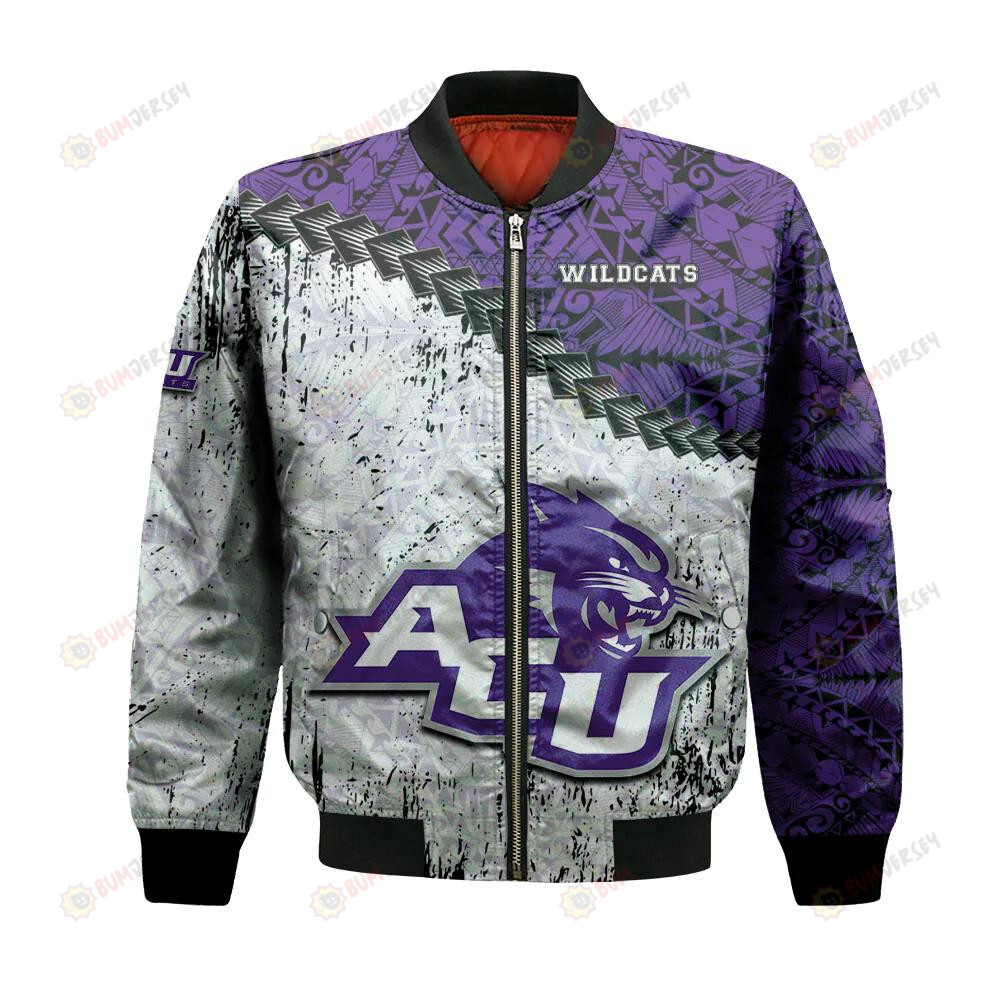 Abilene Christian Wildcats Bomber Jacket 3D Printed Grunge Polynesian Tattoo