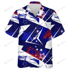 Abstract American Star Grunge Geometric Painting Hawaiian Shirt