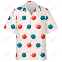 Abstract Geometry Umbrella In The Colors Of American Flag Hawaiian Shirt