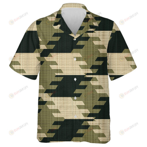 Abstract Geometry Urban Camo Knitted Pattern Hawaiian Shirt