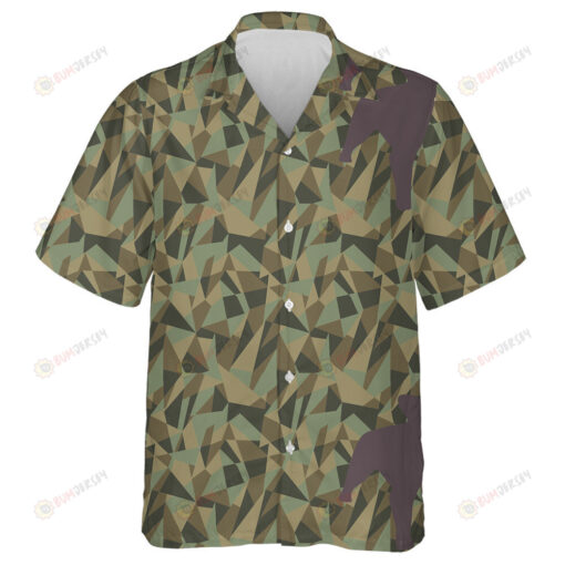 Abstract Modern Triangles Geometry Camo Background Hawaiian Shirt