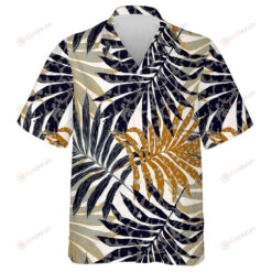 Abstract Palm Leaves Filled Animal Skin Camo Pattern Hawaiian Shirt