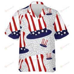 Abstract Pattern With Hats Colored As Flag And Stars Hawaiian Shirt