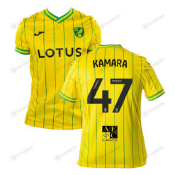 Abu Kamara 47 Norwich City 2022-23 Home Jersey - Yellow