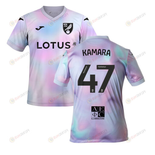 Abu Kamara 47 Norwich City 2022-23 Third Jersey - Tie-dye