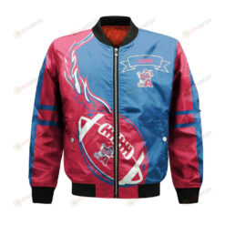 Acadia Axemen Bomber Jacket 3D Printed Flame Ball Pattern