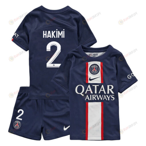 Achraf Hakimi 2 Paris Saint-Germain Home Kit 2022-23 Youth Jersey - Blue