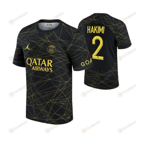 Achraf Hakimi 2 Paris Saint-Germain Youth 2023 Fourth Jersey - Black