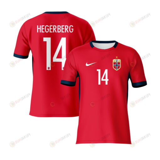 Ada Hegerberg 14 Norway 2023 Youth Away Jersey - Red - All Over Printed Jersey