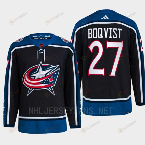 Adam Boqvist 27 Reverse Retro 2.0 2022 Columbus Blue Jackets Navy Jersey Primegreen