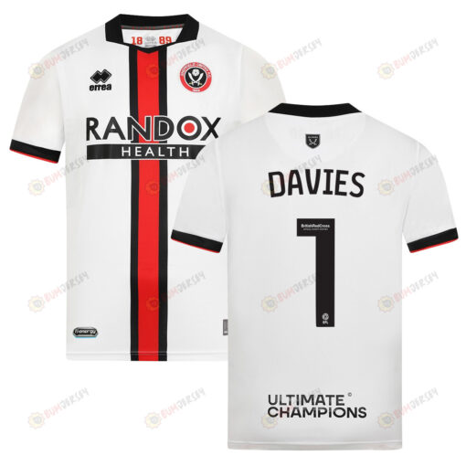 Adam Davies 1 Sheffield United 2022-23 Away Jersey - White