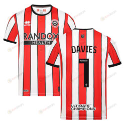 Adam Davies 1 Sheffield United 2022-23 Home Jersey - Red/White Stripes