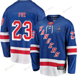 Adam Fox 23 New York Rangers Stanley Cup 2023 Playoffs Patch Home Breakaway Men Jersey - Blue