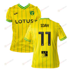 Adam Idah 11 Norwich City 2022-23 Home Jersey - Yellow
