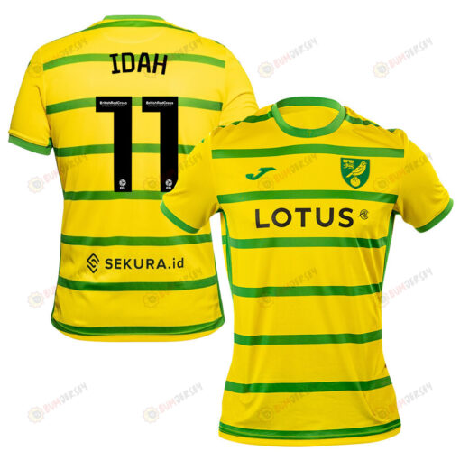 Adam Idah 11 Norwich City 2023/24 Home Men Jersey - Yellow