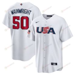 Adam Wainwright 50 USA Baseball 2023 World Baseball Classic Jersey - White