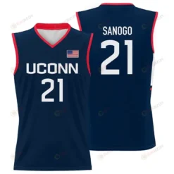 Adama Sanogo #21 UConn Huskies Basketball Jersey - Men Navy
