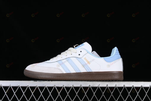 Adidas Samba OG 'White Halo Blue Gum' Shoes Sneakers