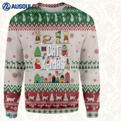 Adorable Cat Xmas Ugly Sweaters For Men Women Unisex