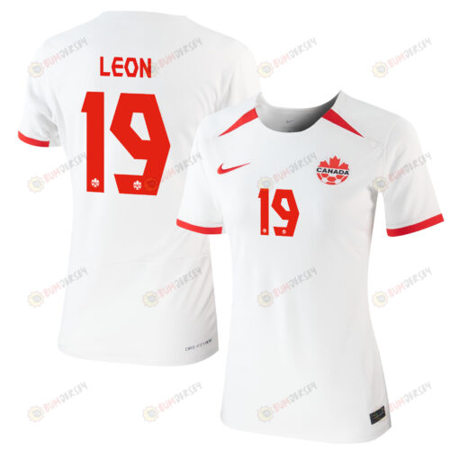 Adriana Leon 19 Canada Women's National Team 2023-24 World Cup Away Women Jersey