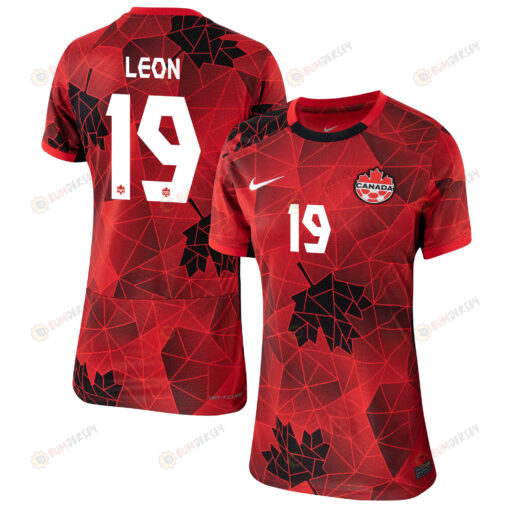 Adriana Leon 19 Canada Women's National Team 2023-24 World Cup Home Women Jersey