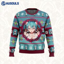 Ahegao Hatsune Miku Ugly Sweaters For Men Women Unisex